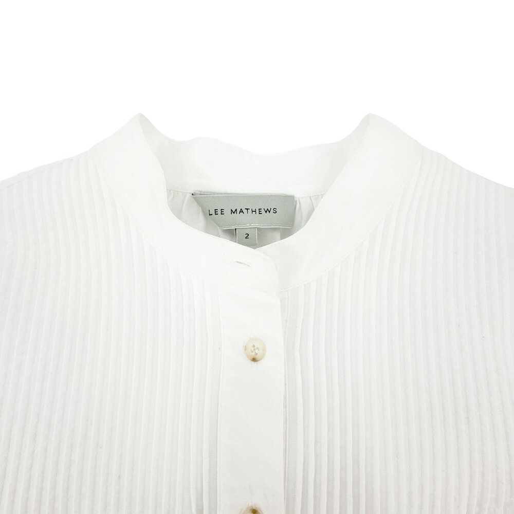 Lee Mathews White Pintuck Popover Blouse - Picture 6 of 12
